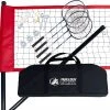 Park & Sun Sports Badminton Sport Set W/ 1" 3Pc Steel Poles 4 Rackets & 3 Shuttlecocks