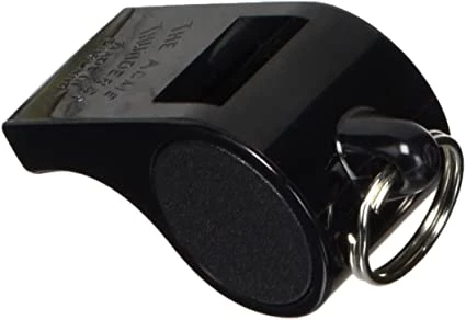 ACME Thunder Plastic Coaches Whistle W/Finger Grip - Large W558 Black Accessories Bicycles
