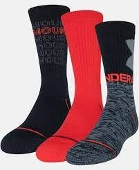 Under Armour Youth Phenom 3.0 Heat Gear Crew Socks (3 Pack) Accessories Bicycles